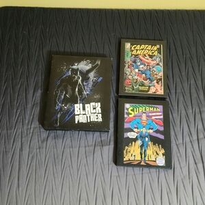 Marvel Black Panther, Superman, Captain America Wall Art - Black and Blue